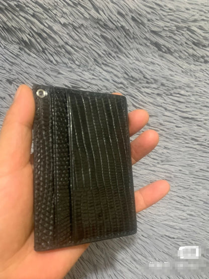 Ostrich Embossed Leather Card Holder for Men – Slim Multi-Slot Wallet