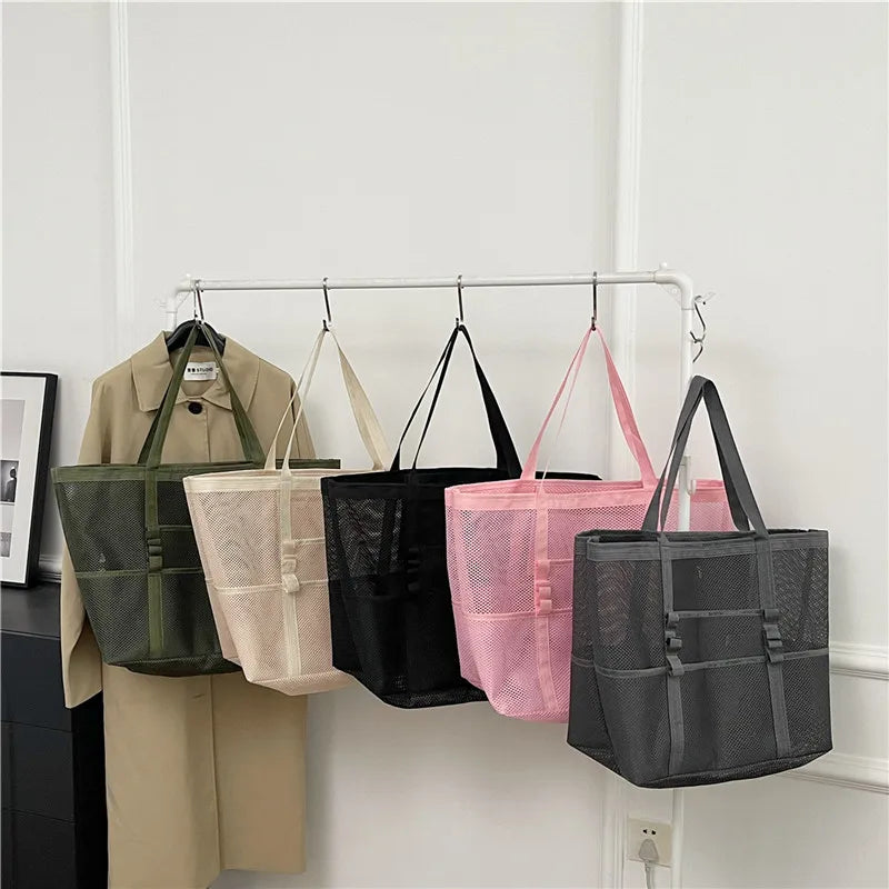 Mesh Beach Tote Bag for Women – Travel & Pool Organizer