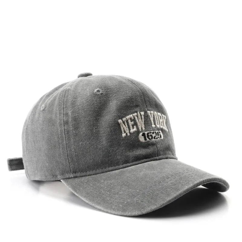 New York 1625 Vintage Washed Baseball Cap – Unisex Retro Snapback Hat