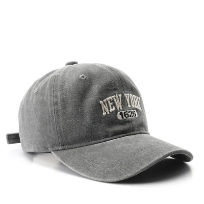 New York 1625 Vintage Washed Baseball Cap – Unisex Retro Snapback Hat