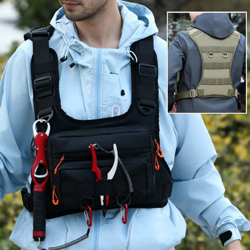 Tactical Chest Rig Vest Bag – Outdoor Fishing, Running & Cycling Pack