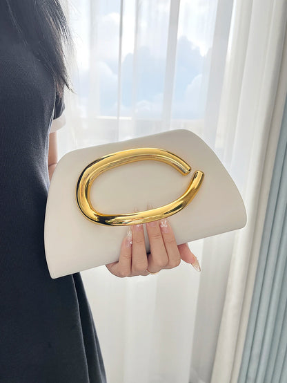 Luxury Evening Clutch Bag with Gold Magnetic Closure & Chain Strap