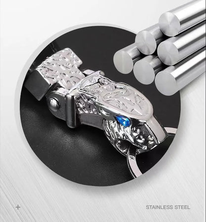 Crocodile Skin Leather Keychain – Luxury Claw Pendant Key Ring