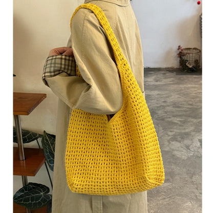 Crochet Shoulder Bag Women's Large Woven Beach Tote