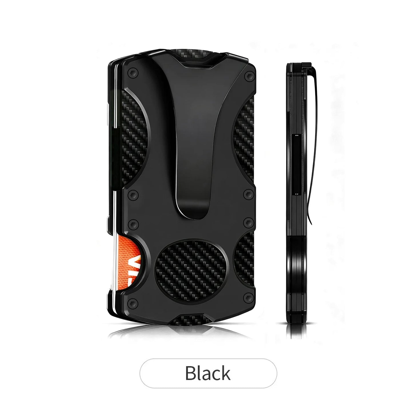 RFID Blocking Metal Minimalist Wallet for Men with Cash Pocket
