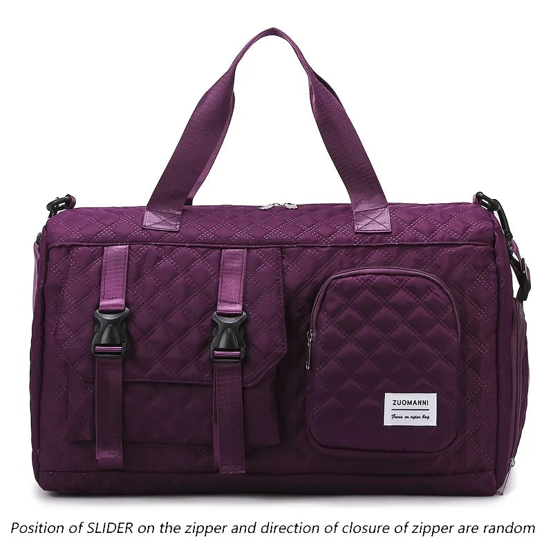 Gym Duffle Bag Large Capacity Nylon Argyle Travel Sports Bag