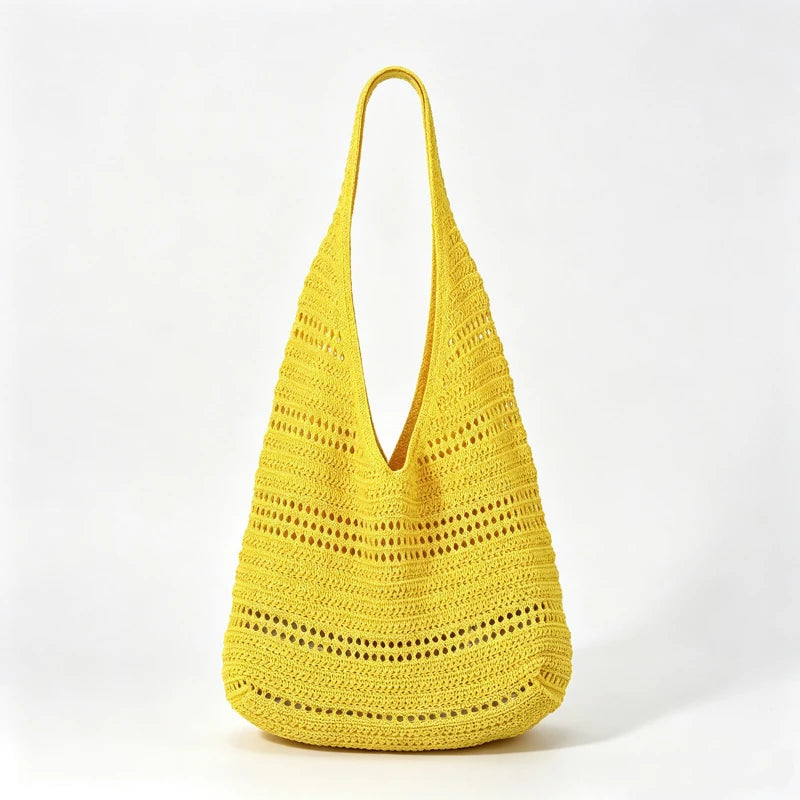 Hollow Woven Tote Bag for Women – Korean Beach Shoulder Bag