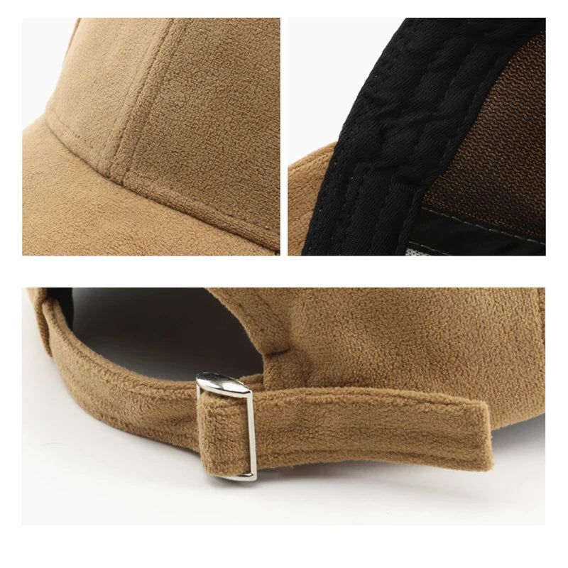Suede Baseball Cap – Unisex Snapback Hat for Men & Women