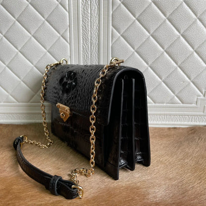 Crocodile Leather Women's Chain Bag – Luxury Shoulder Handbag