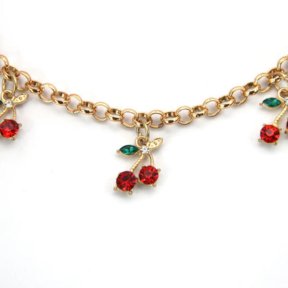 Cherry Crystal Bag Charm Chain – Rhinestone Handbag Accessory
