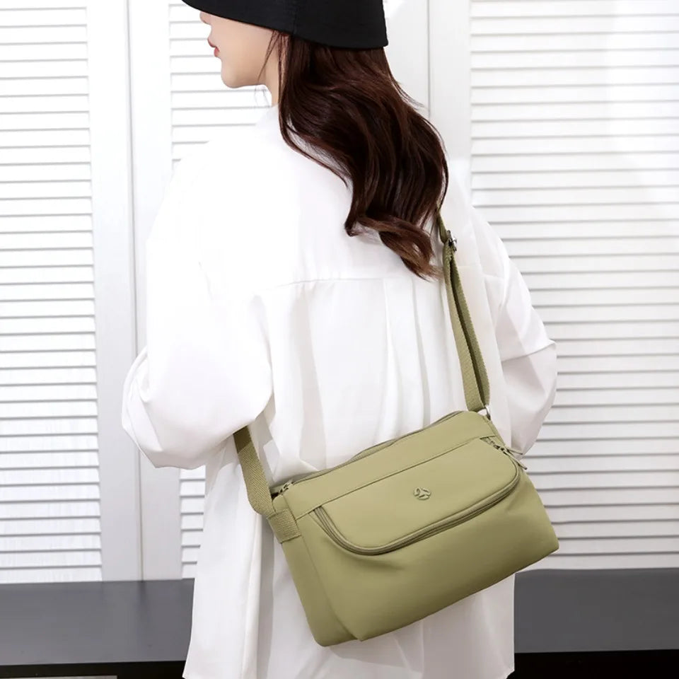 Waterproof Nylon Crossbody Bag – Lightweight Multi-Pocket Shoulder Bag