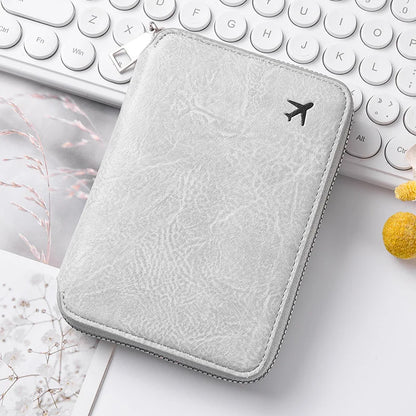 Zippered Passport Holder & Travel Card Organizer Wallet