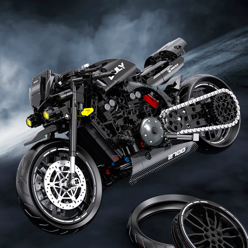 Dark Racing Motorcycle MOC Building Blocks Set – 500+ Pcs