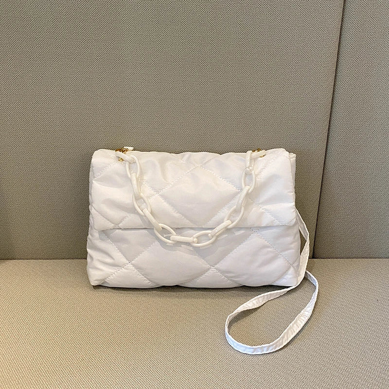 Diamond Quilted Crossbody Bag for Women – Chain Shoulder Handbag