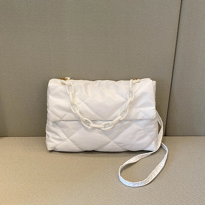 Diamond Quilted Crossbody Bag for Women – Chain Shoulder Handbag