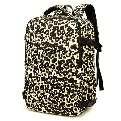 Leopard Print Laptop Backpack Large Capacity Commuter Bag
