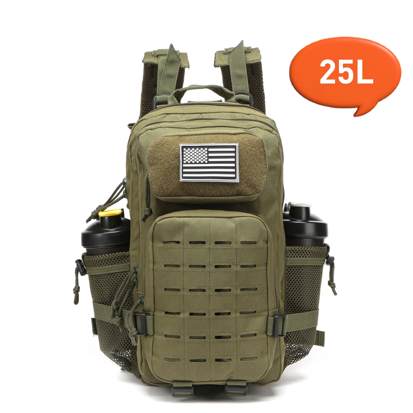 Tactical Backpack 25L/50L MOLLE Hiking Rucksack with Bottle Holders
