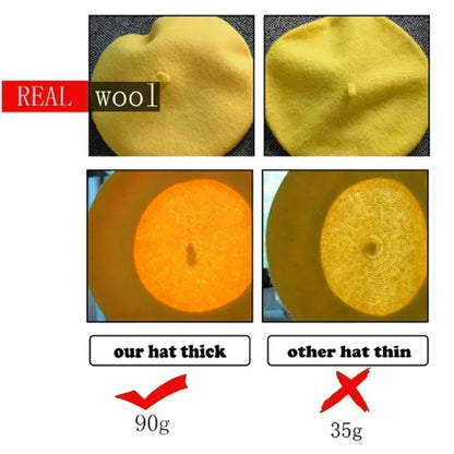 Wool Beret Hat – French Painter Style for Women & Girls