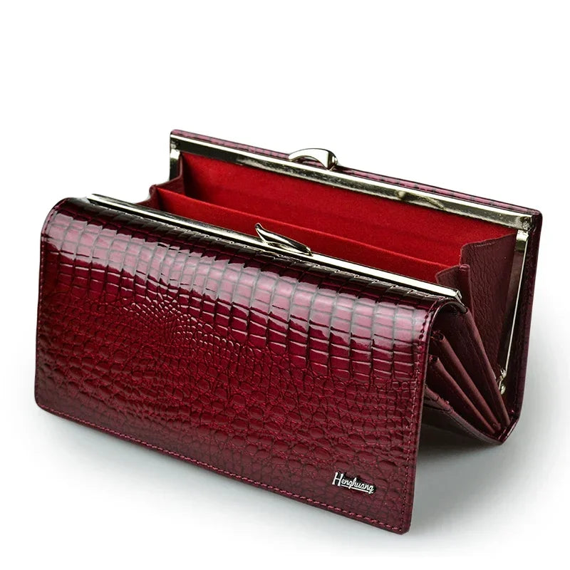 Luxury Alligator Leather Long Wallet for Women