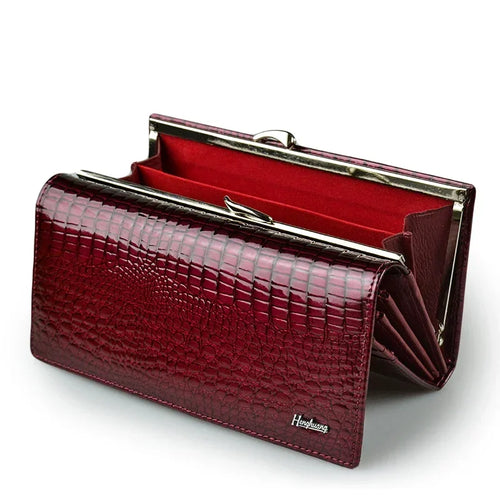 Luxury Alligator Leather Long Wallet for Women