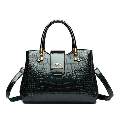 Patent Leather Crocodile Tote Handbag for Women