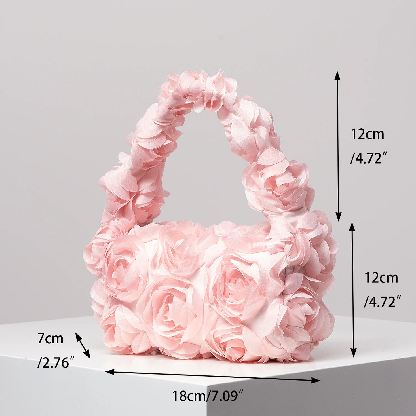 Wedding Party Dinner Bag Elegant Rose Handbag Sweet Cute Small Square Bag