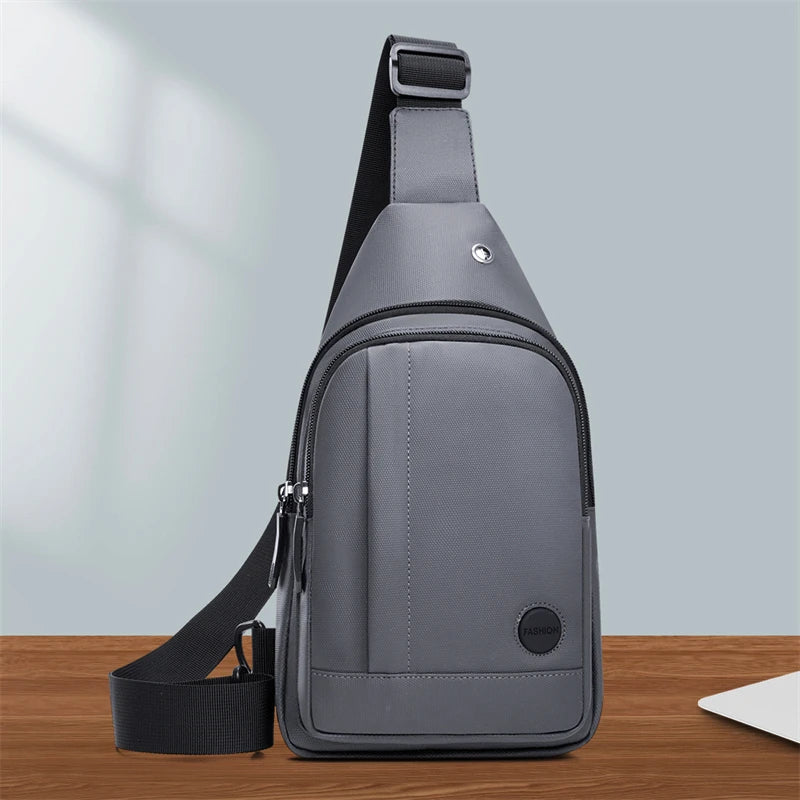 Men's Nylon Sling Chest Bag Waterproof Crossbody Pack