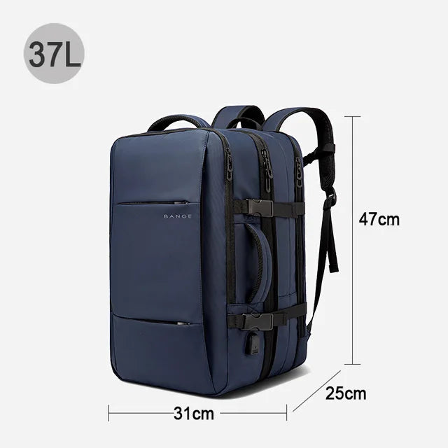 Expandable Business Backpack with USB Port – Waterproof 37L/45L