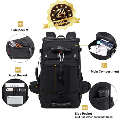 Waterproof Travel Backpack 50L – Men's Hiking & Outdoor Rucksack