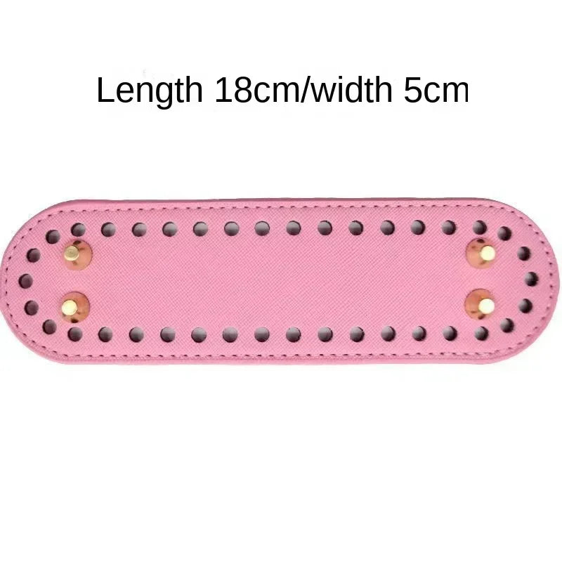 PU Leather Bag Bottom with Rivets for Crochet Knitting Bags
