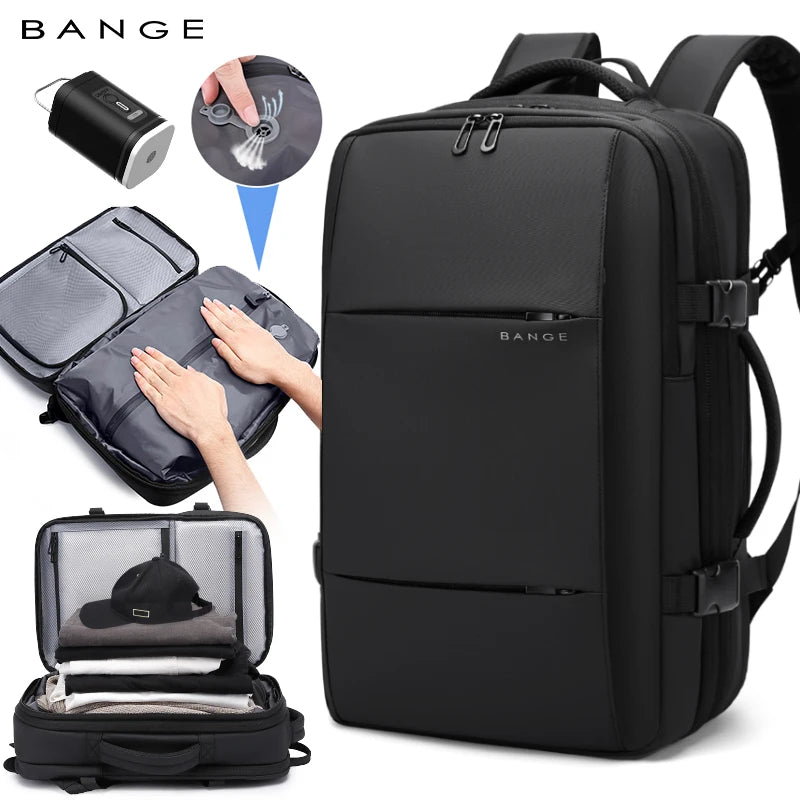 Bange Vacuum Compression Backpack 17" – Expandable Travel & Business Bag