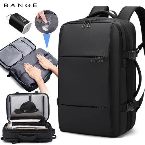 Bange Vacuum Compression Backpack 17" – Expandable Travel & Business Bag