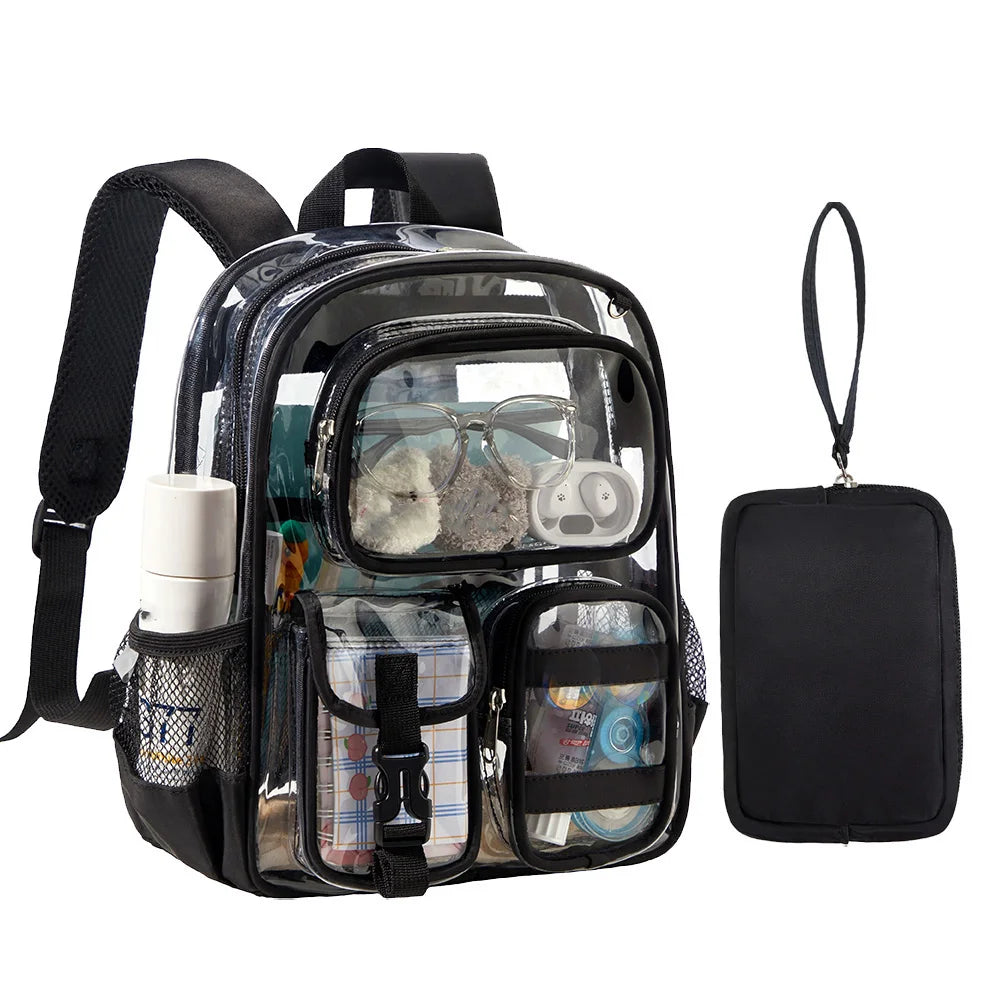 Clear Backpack with Pouch – Waterproof Transparent Stadium Bag