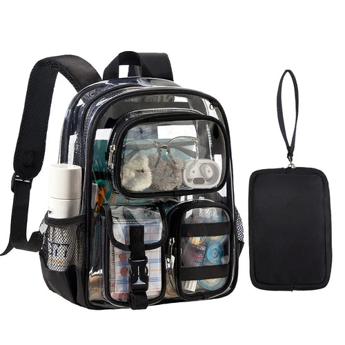 Clear Backpack with Pouch – Waterproof Transparent Stadium Bag
