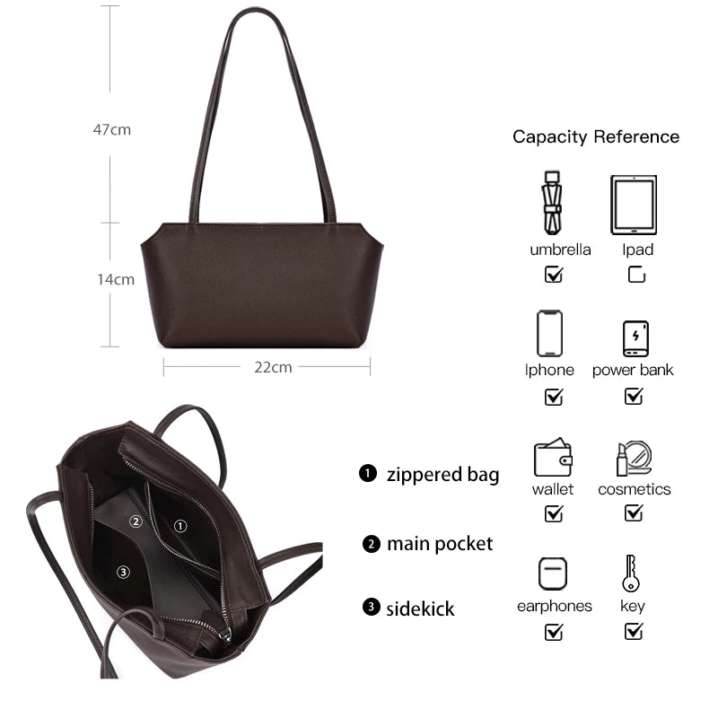 Genuine Leather Mini Shoulder Bag – Women's Pebbled Tote