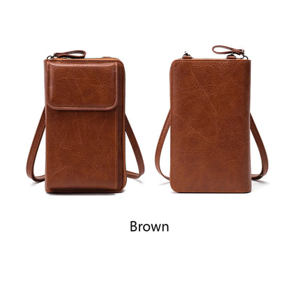 Crossbody Phone Bag – PU Leather Multi-Functional Retro Shoulder Bag