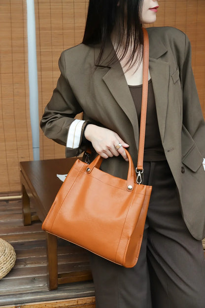 Genuine Leather Shoulder Bag – Women's Luxury Tote