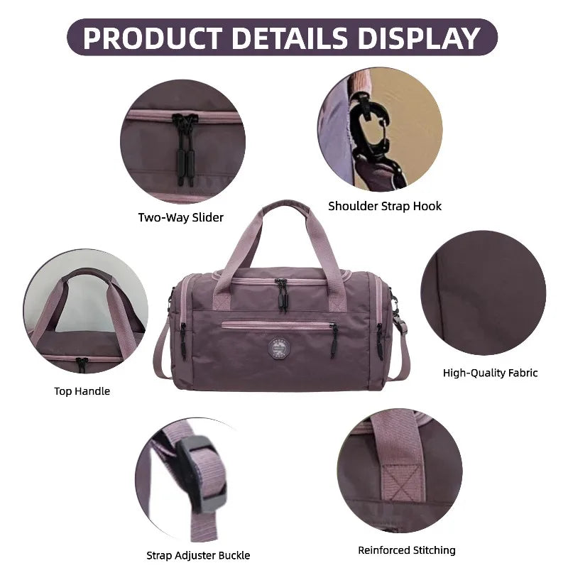 Large Capacity Gym Duffel Bag with Multiple Compartments & Adjustable Strap