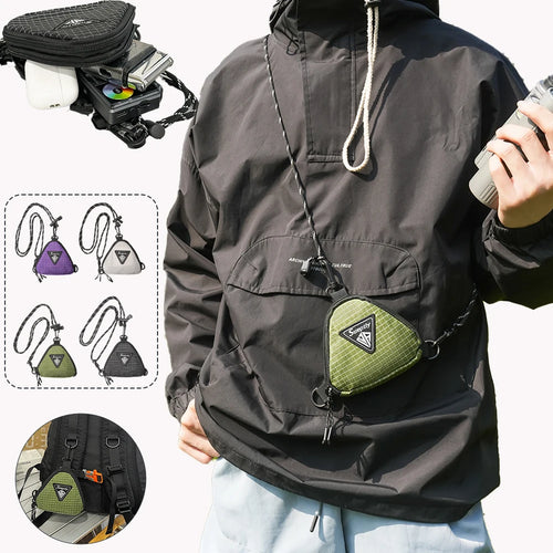 Triangle Mini Crossbody Bag – Japanese Style Key & Coin Pouch