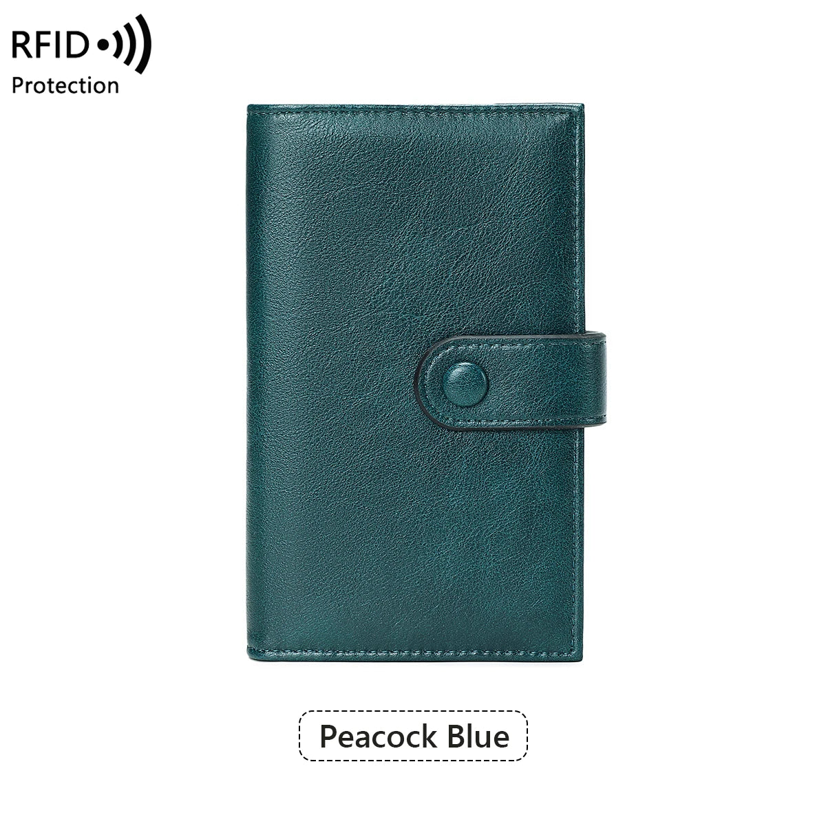 RFID Blocking Women's Trifold Leather Clutch Wallet