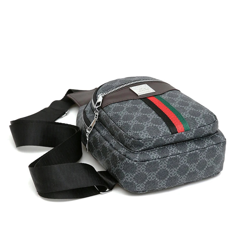 Men's Crossbody Messenger Bag - Casual Sling Chest Bag with Earphone Hole