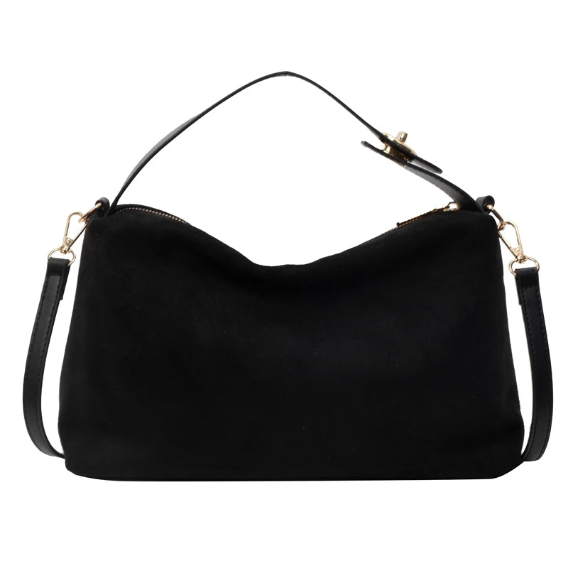 Crossbody Shoulder Bag for Women – Textured Suede Small Tote