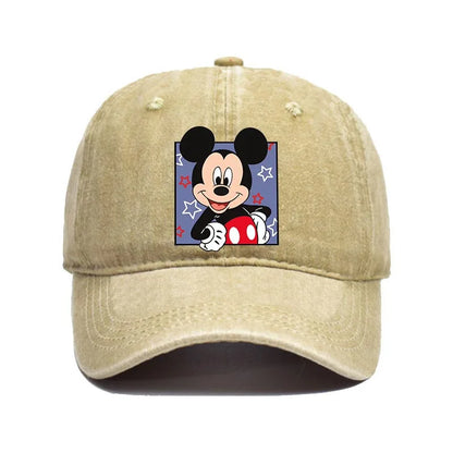 Cartoon Print Washed Baseball Cap – Unisex Vintage Snapback Hat
