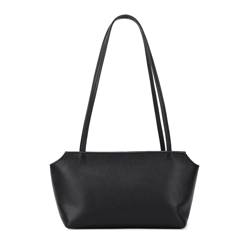 Genuine Leather Mini Shoulder Bag – Women's Pebbled Tote