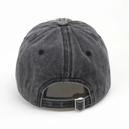 Washed Cotton Embroidered Baseball Cap – Unisex Casual Dad Hat