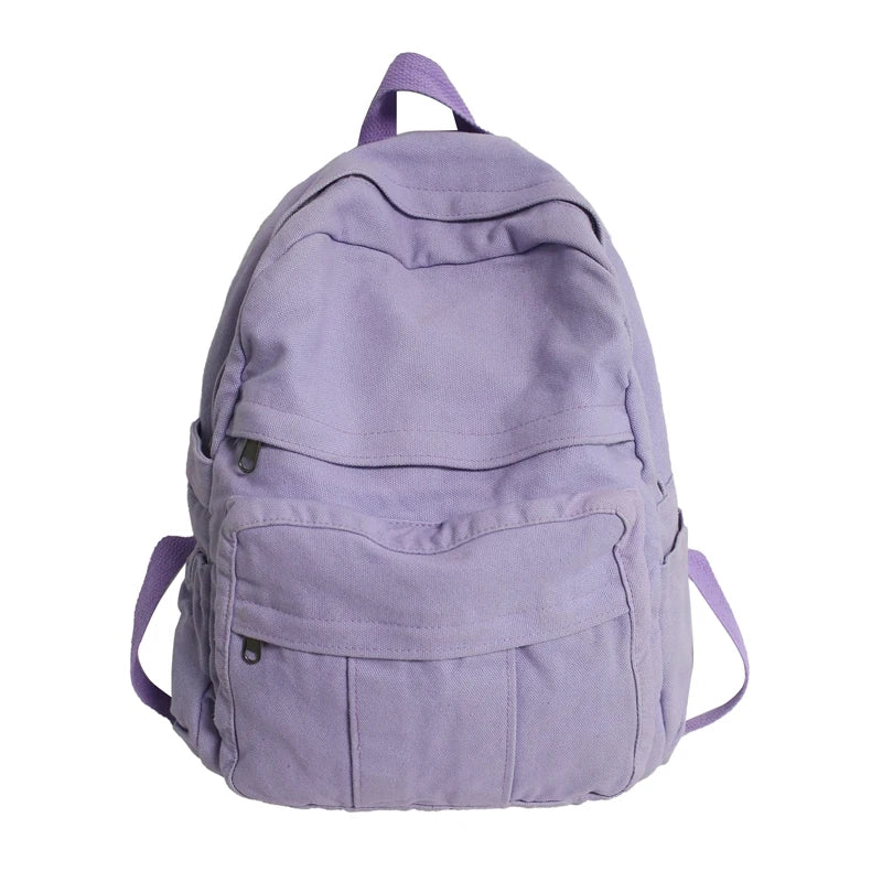 Canvas Women's Backpack – Large Capacity Vintage School Bag