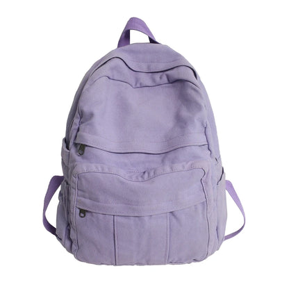 Canvas Women's Backpack – Large Capacity Vintage School Bag
