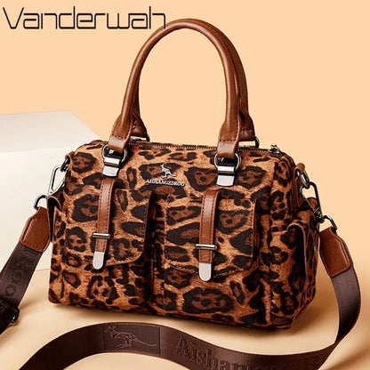 Large Capacity Women's Leather Handbag – Shoulder & Crossbody Bag