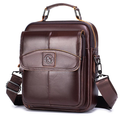 Men's Leather Business Crossbody Bag – Large Capacity Shoulder Bag