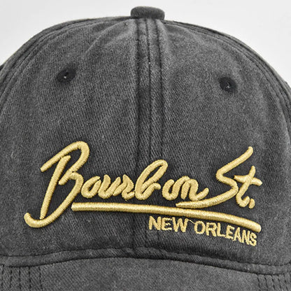 Washed Denim Baseball Cap – Bourbon St. New Orleans Embroidery